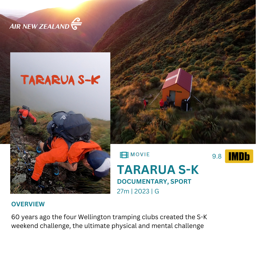 Tararua S-K Documentary Joins Air New Zealand's Inflight Entertainment